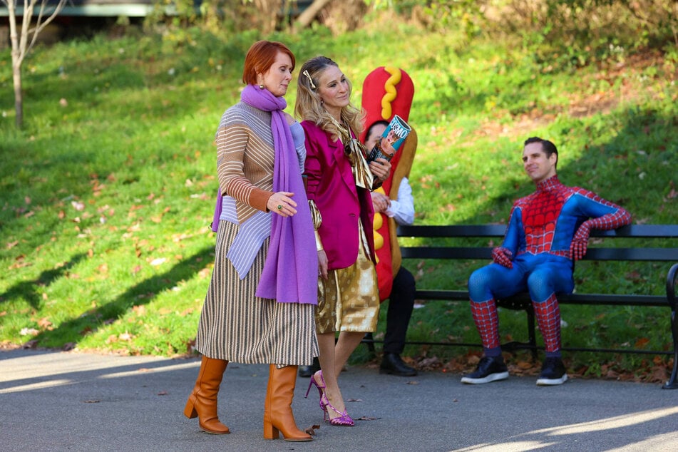 Cynthia Nixon (l) reprises her role as Miranda Hobb in And Just Like That.
