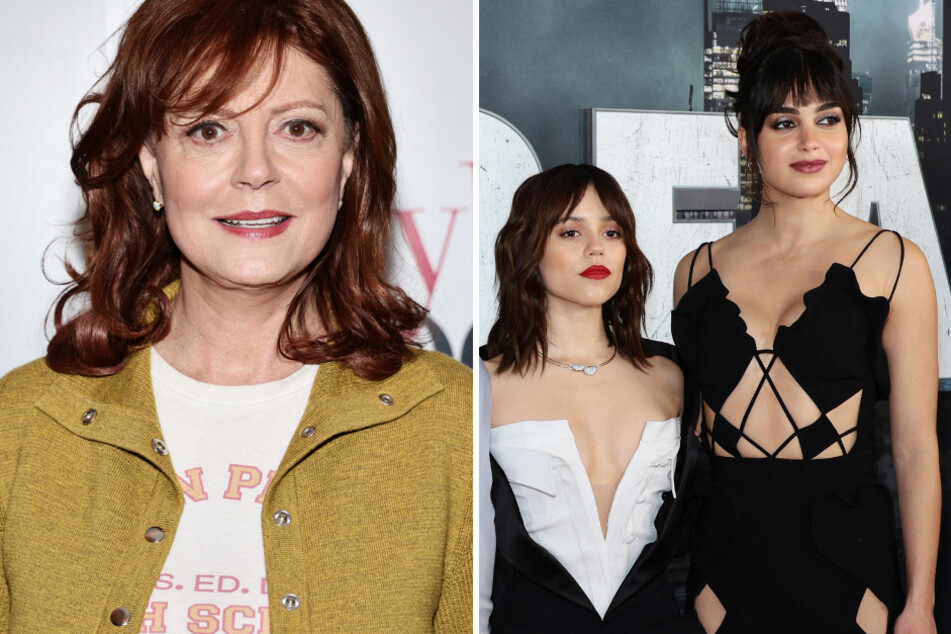 Susan Sarandon (l) and Melissa Barrera (r) were both fired for their statements on the Israel-Gaza war.