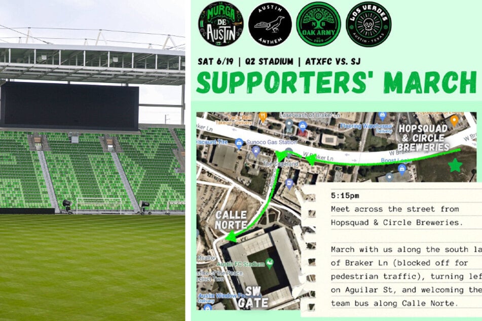 A supporters march to the stadium will take place at 5:15 PM on game day.