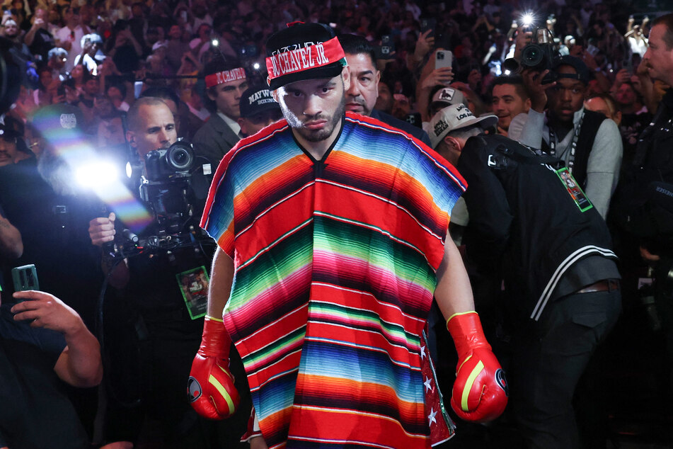 Mexico's Julio Cesar Chavez Jr. arrives for his cruiserweight boxing match against USA's Jake Paul at the Honda Center in Anaheim, California, on June 28, 2025.