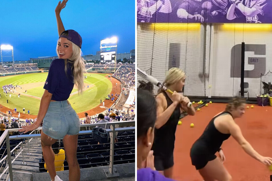 Olivia Dunne shows off softball skills amid romance with MLB star Paul Skenes
