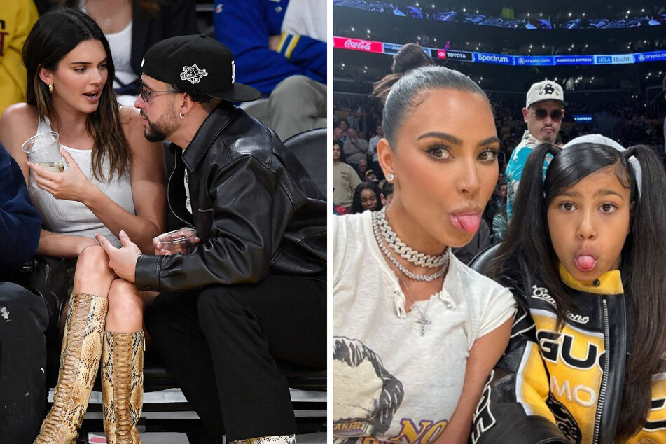 Kendall Jenner, Bad Bunny, Kim Kardashian, Elon Musk, and more heat up Warriors-Lakers game