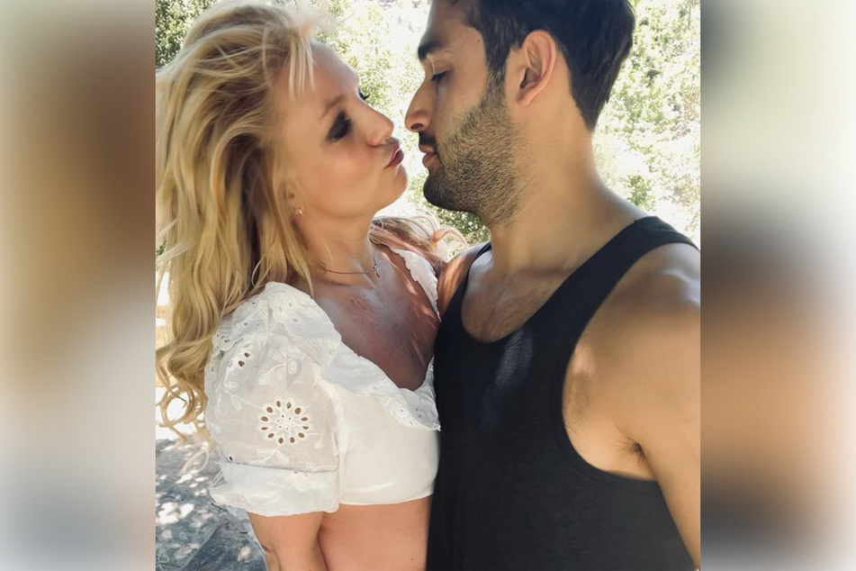 Sam Asghari (r.) shared photos of the couple on his Instagram.