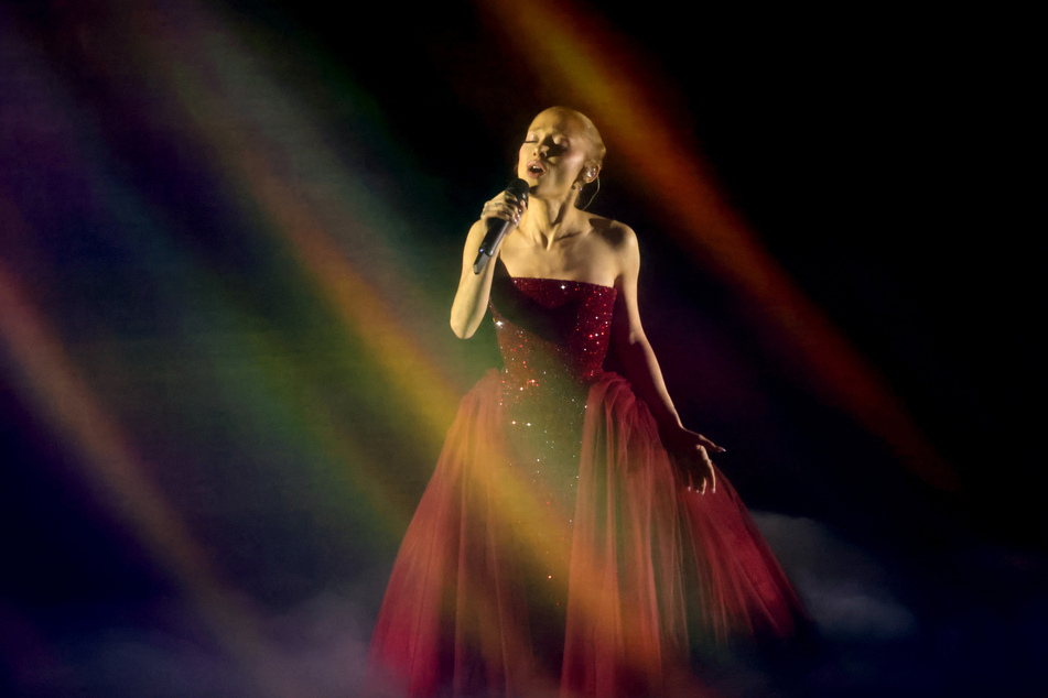 Ariana Grande performs onstage during the 97th Annual Oscars at Dolby Theatre on Sunday in Hollywood, California.