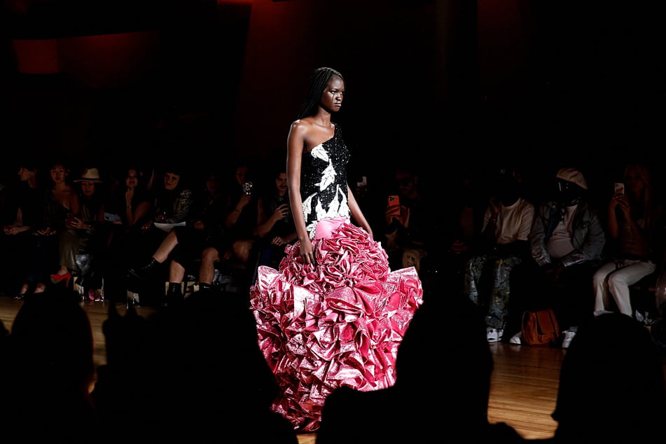 A model walks the runway at the Untitled&Co fashion show during New York Fashion Week at The Altman Building on September 11, 2024 in New York City.
