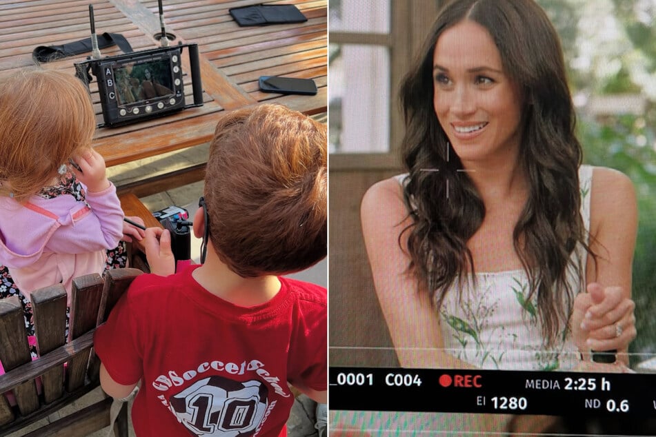 Meghan Markle (r.) shared some adorable new photos of her two kiddos, Archie and Lilibet, as she gave fans a peek behind the scenes of her Netflix show.