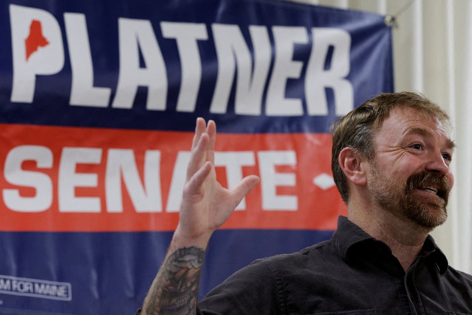 Senate candidate Graham Platner speaks at a campaign town hall meeting in Portland, Maine, on June 7, 2026.