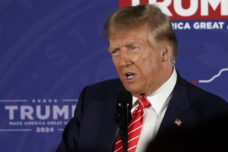 Former president and 2024 frontrunner Donald Trump speaks during a rally in Laconia, New Hampshire, on January 22, 2024.