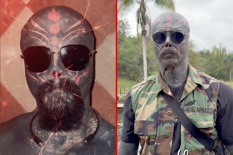 Tattoo addict "Black alien" returns with radical and gruesome new body mods