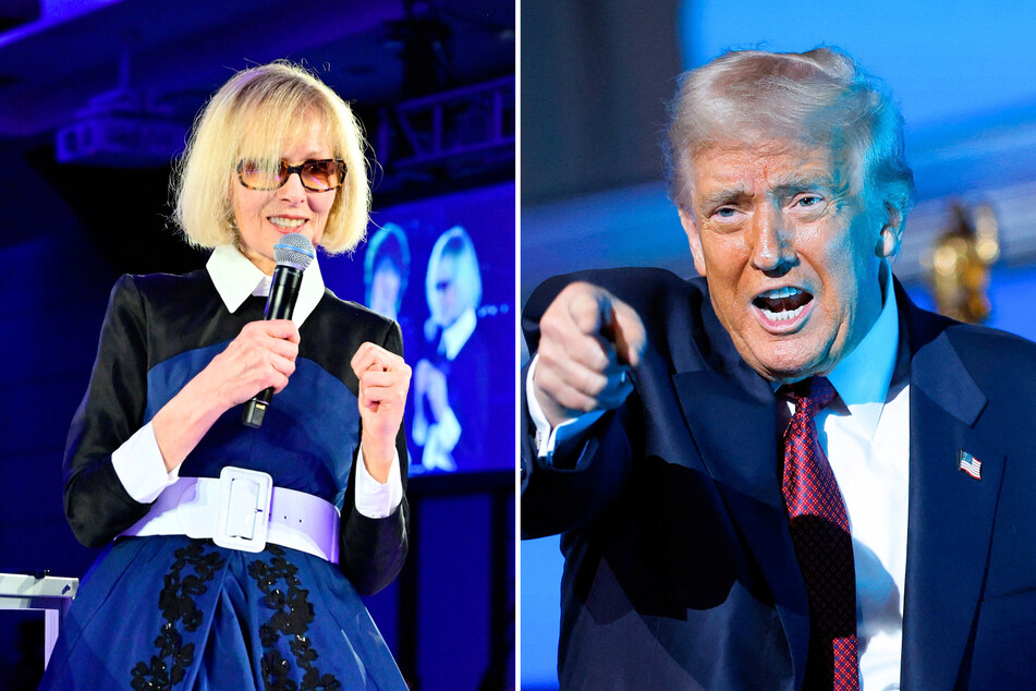 Donald Trump (r.) has asked the US Supreme Court to overturn the verdict in the E. Jean Carroll case, in which he was found liable for sexual abuse.