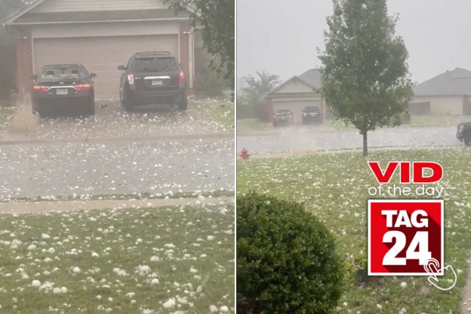 Viral Video of the Day for January 17, 2024: Neighborhood battered by huge hailstorm!