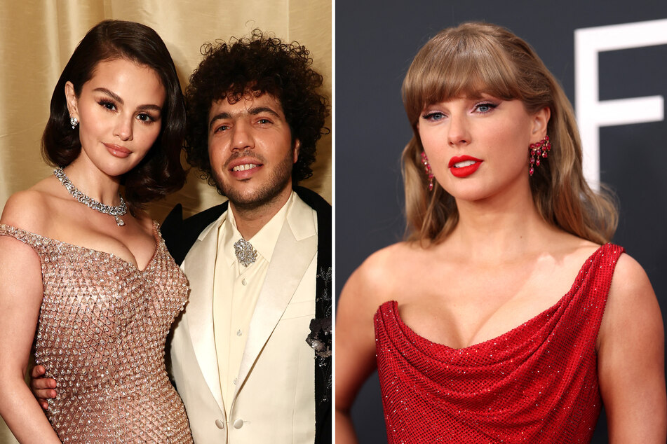 Selena Gomez (l.) spilled the beans on why she was "mortified" while attending one of Taylor Swift's (r.) parties with her boyfriend, Benny Blanco.