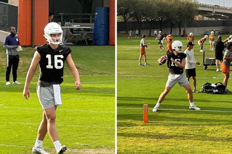 Texas football showboats Arch Manning at team practice, and fans are raving