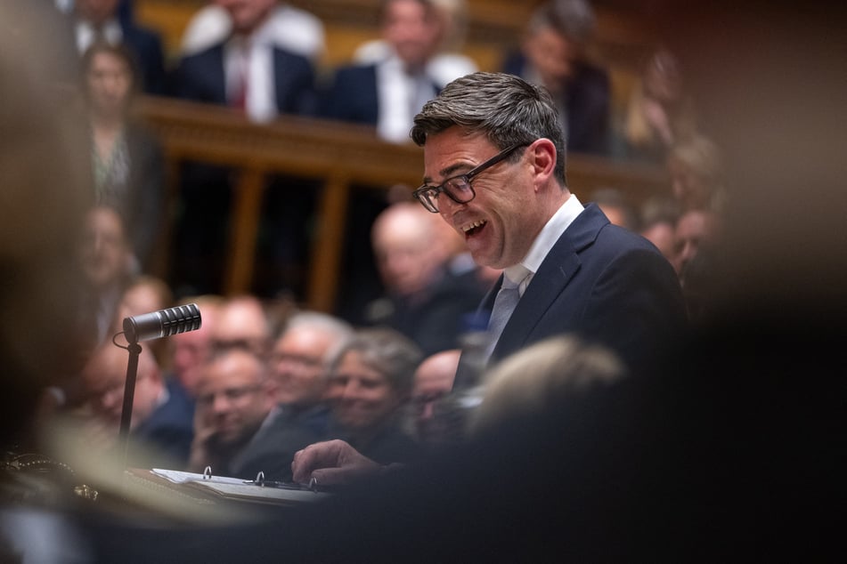 UK Prime Minister Andy Burnham delivers his first speech to the House of Commons as leader on September 1.
