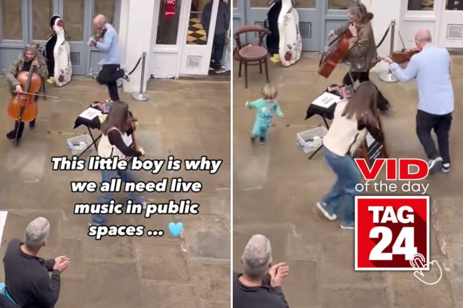 Viral Video of the Day for May 7, 2025: Toddler epically upstages street performers!