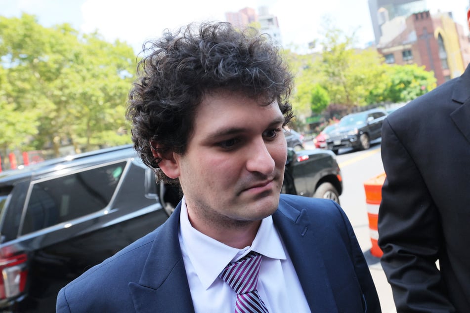 Former FTX CEO Sam Bankman-Fried arrives for a bail hearing at Manhattan Federal Court on August 11, 2023.