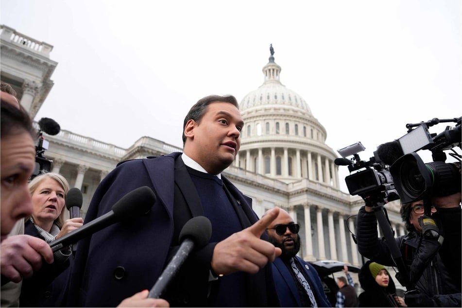 Former Rep. George Santos after his fellow members of Congress voted to expel him from the House of Representatives in December.