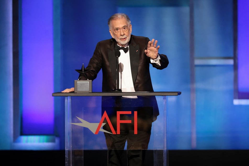Francis Ford Coppola speaks as he receives the 50th AFI Life Achievement Award at Dolby Theatre in Los Angeles, California, on April 26, 2025.