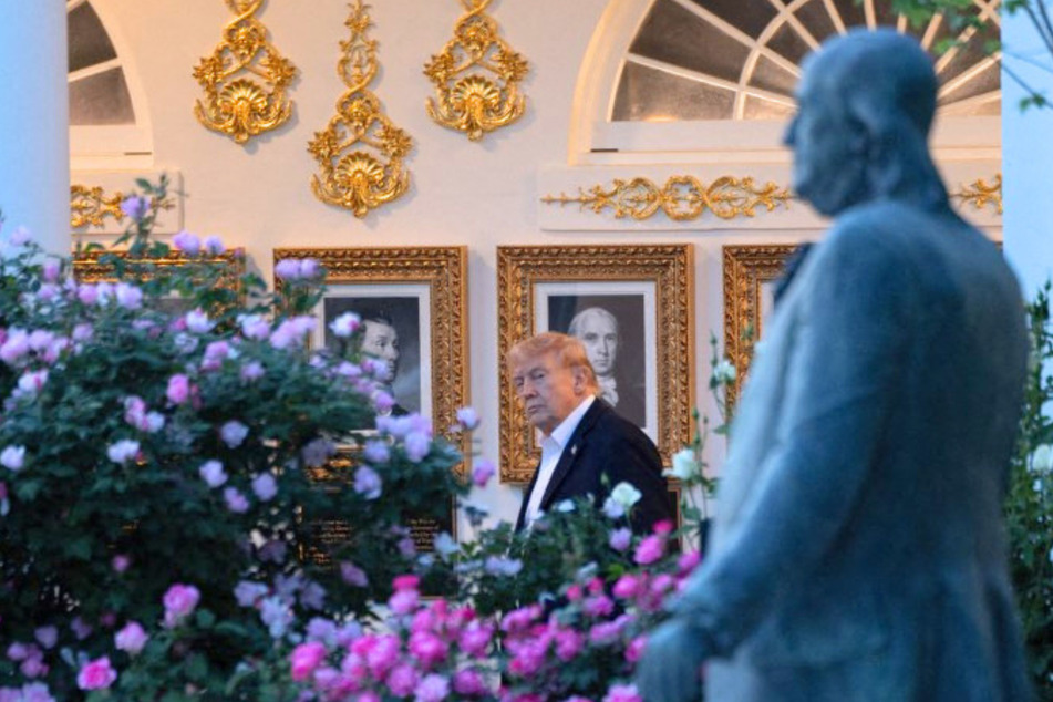 Trump installs several statues in revamped White House Rose Garden