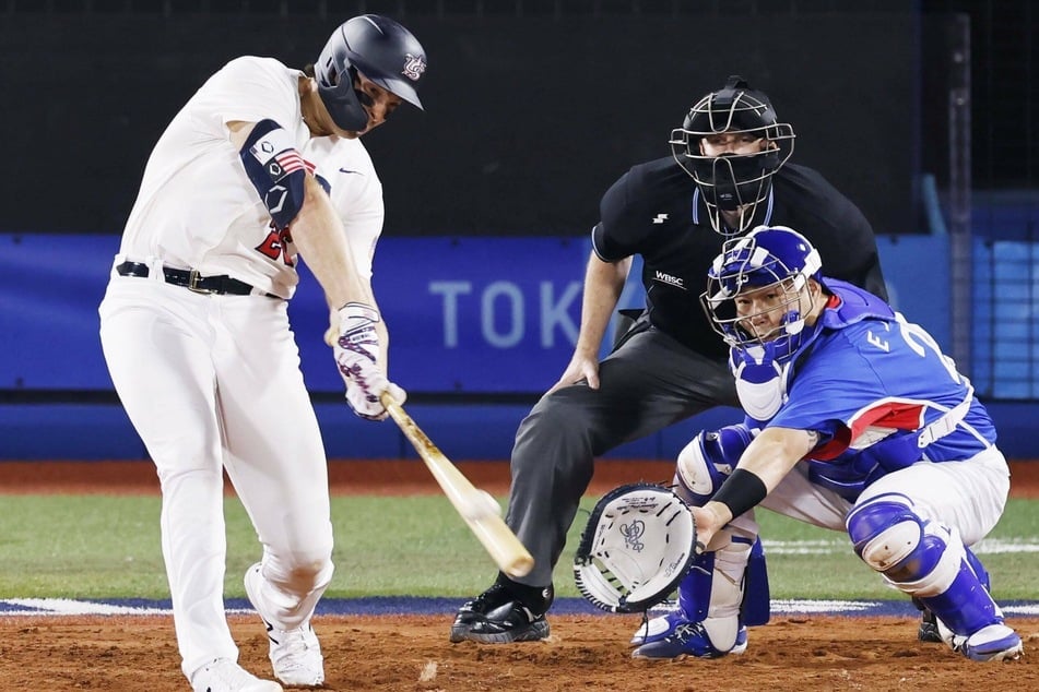 Triston Casas of the United States hits a two-run home run to help Team USA in their 3-1 win on Wednesday