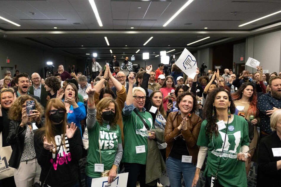 Abortion rights supporters celebrated winning the referendum to enshrine a right to abortion in Ohio's Constitution on Tuesday night.