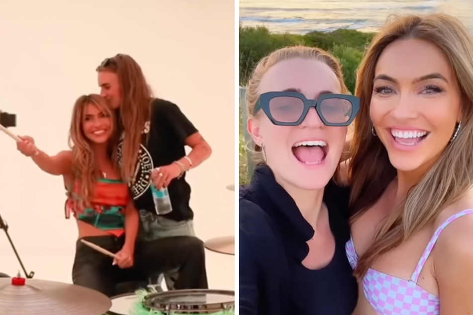 Chrishell Stause (r.) and G Flip secretly tied the knot prior to the premiere of Selling Sunset's sixth season.