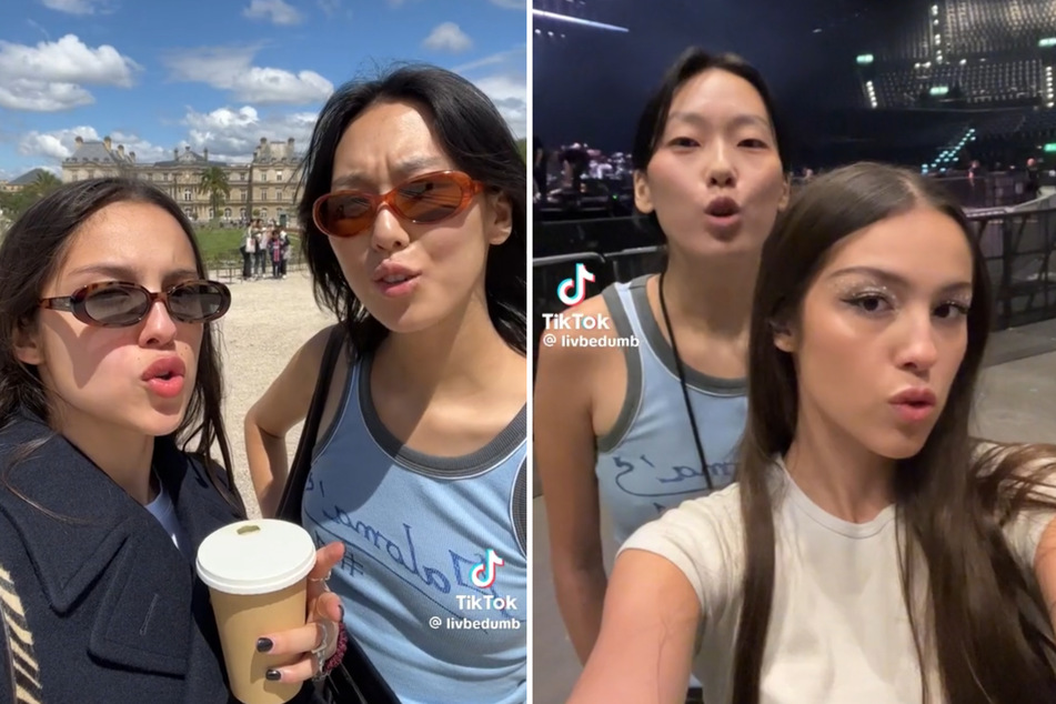 Olivia Rodrigo has become quite the traveler amid her GUTS World Tour, but she isn't doing it alone, as she's got her BFF, Madison Hu (c.), right alongside her!