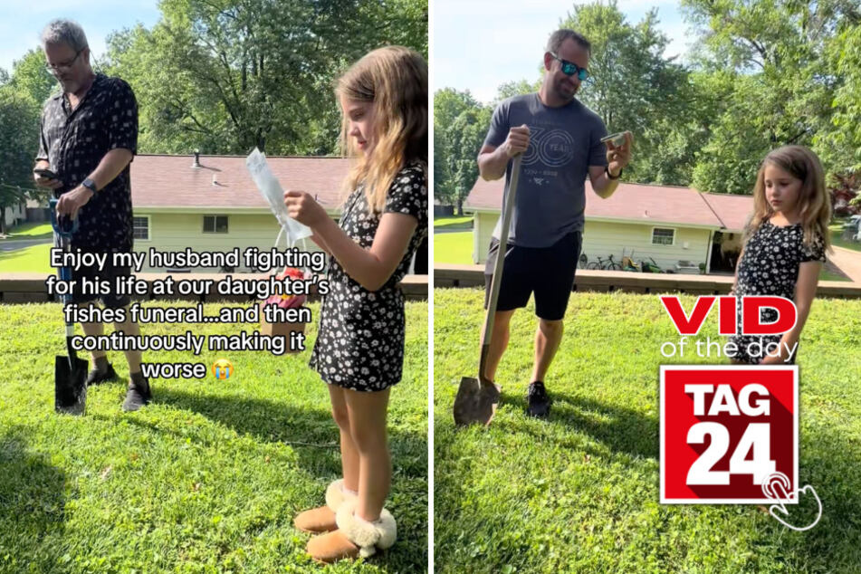 Viral Video of the Day for July 26, 2026: Daughter's fish funeral has dad desperately holding back laughter