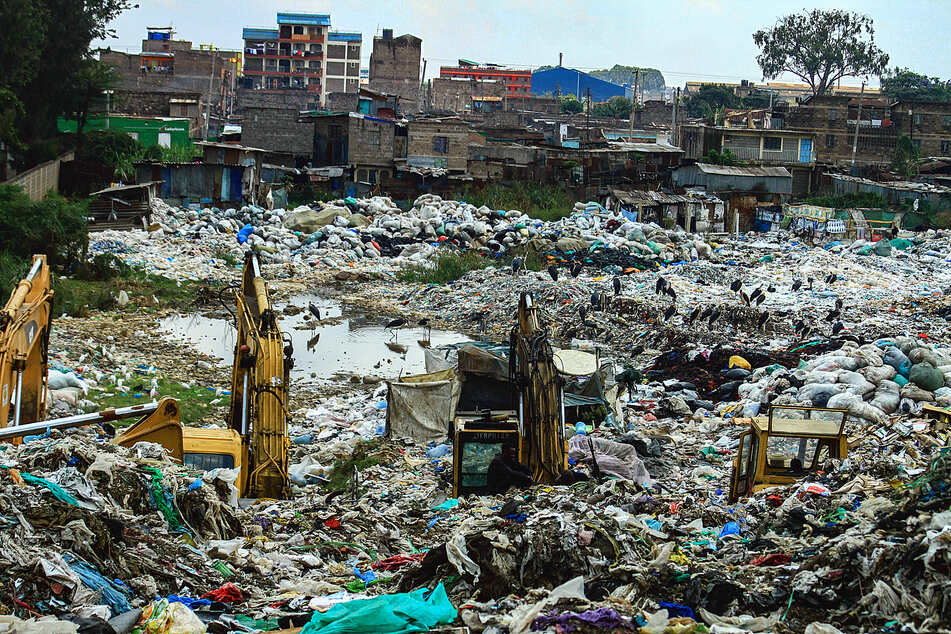 Nairobi's Dandora dumpsite receives plenty of plastic waste every day.