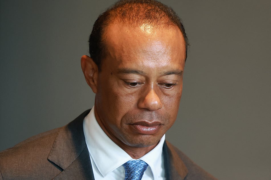 Tiger Woods is pictured during a PGA Tour Press Conference prior to the Travelers Championship 2026 at TPC River Highlands on June 23, 2026.
