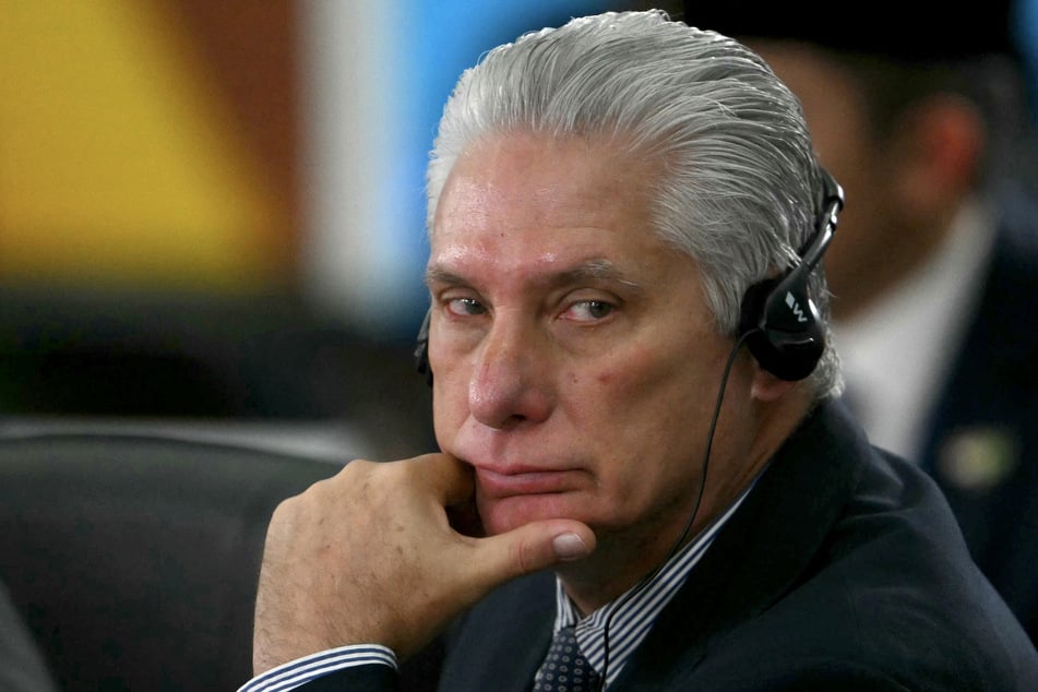 Cuba's leader Miguel Diaz-Canel (pictured) said there were "no conversations" with the US, after President Donald Trump urged the communist-ruled island to "make a deal" or pay the price.