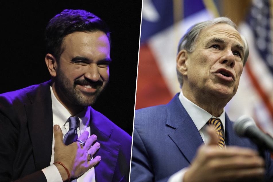 In a dig at New York's mayor-elect Zohran Mamdani (l.), Texas Governor Greg Abbott has threatened to impose tariffs on anyone moving from NYC to the Lone Star State.