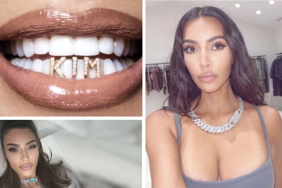Kim posted photos showing her fabulous jewels on her Instagram in the past few months (collage).