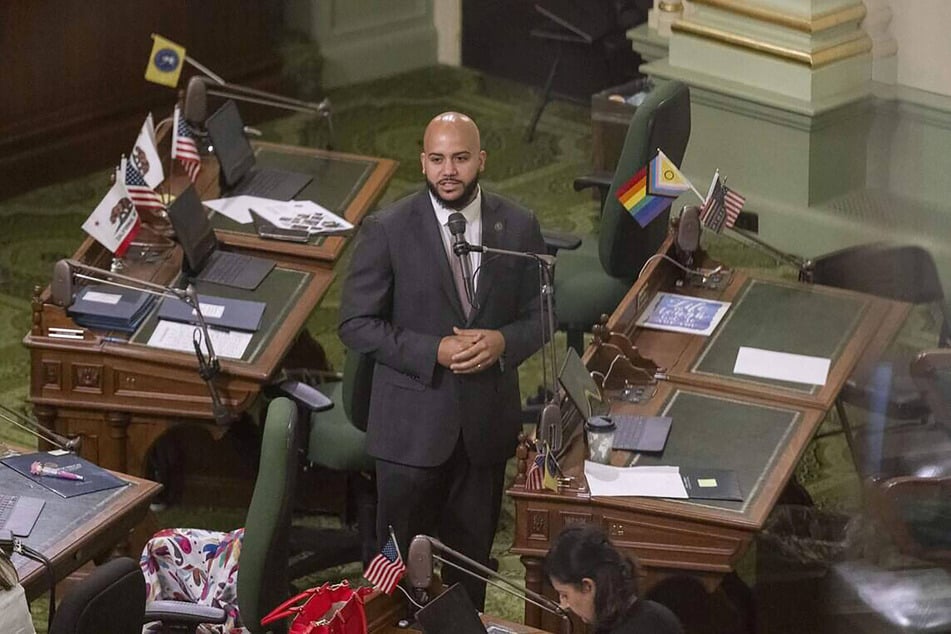 California Assemblymember Isaac Bryan speaks about reparations legislation on the Assembly floor on September 12, 2025.