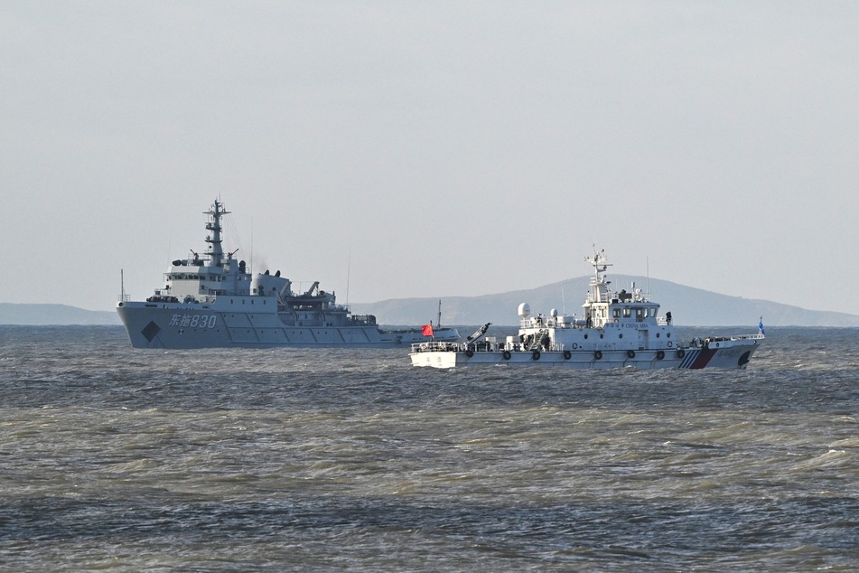 Chinese ships patrol amid major military drills close to Taiwan.