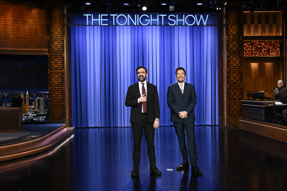 New York City Mayor Zohran Mamdani joins Jimmy Fallon on stage during the January 26, 2026, episode of The Tonight Show.