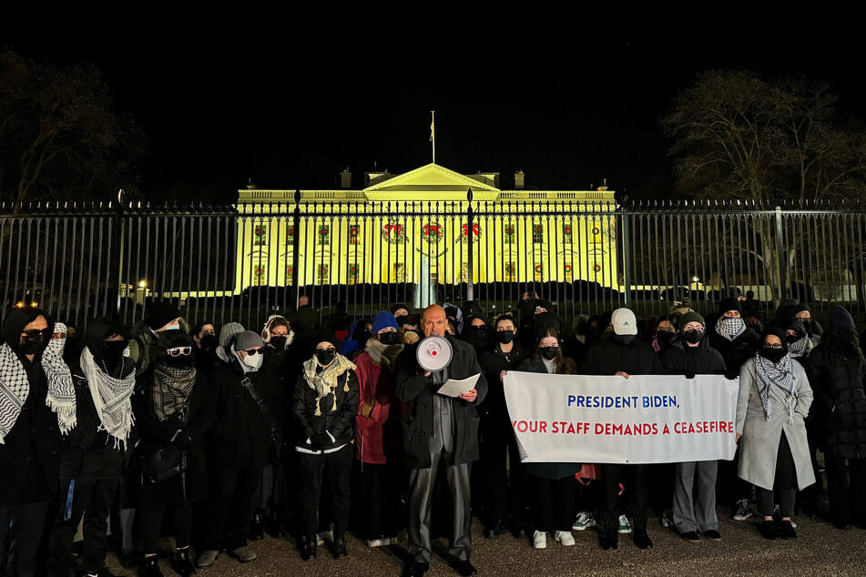 Biden's own staffers rally outside White House for ceasefire in Gaza