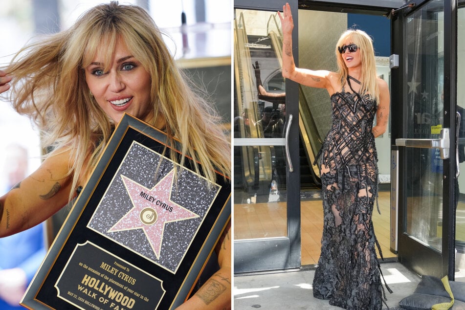 To mark her big moment, Miley Cyrus enchanted her fans with an elegant black dress.