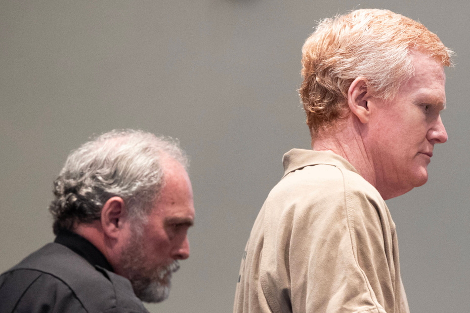 Alex Murdaugh (r.) was sentenced to two consecutive life sentences in prison for the murder of his wife and son at the Colleton County Courthouse on Friday.