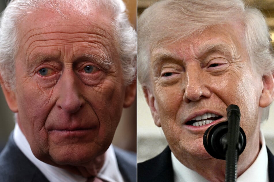 President Donald Trump (r.) voiced confidence that King Charles' visit to the US next week could help mend ties with the UK.
