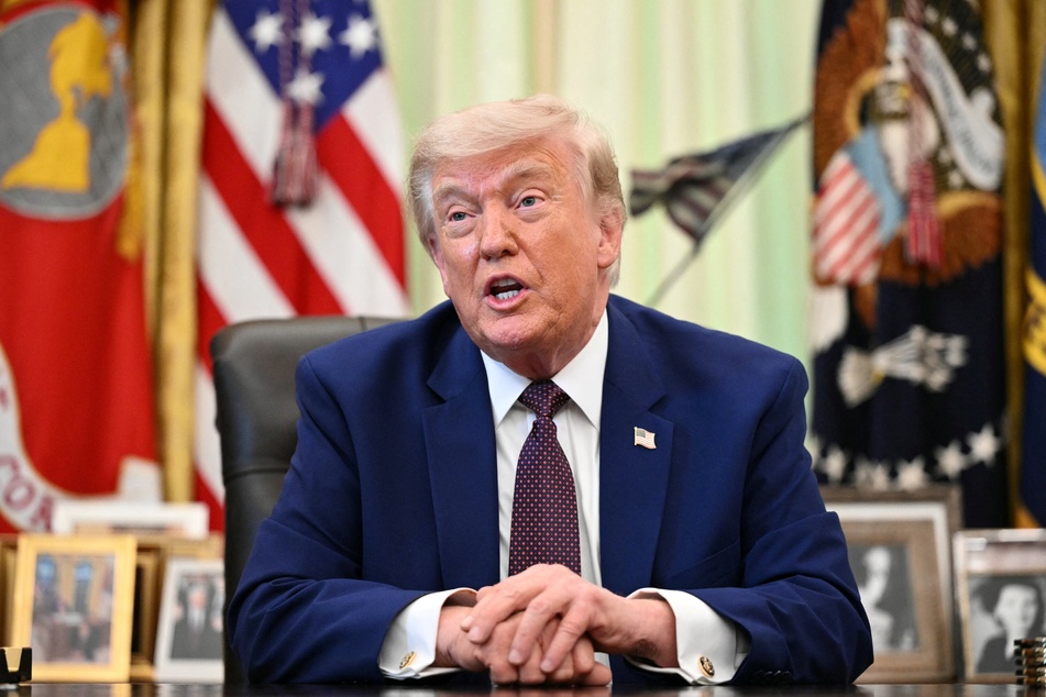 President Donald Trump speaks to the press in the Oval Office of the White House on June 3, 2026.