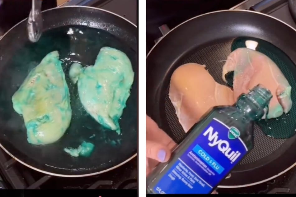 Even if you're cooking your white meat like this as a joke, just sautéing it like this could be dangerous.