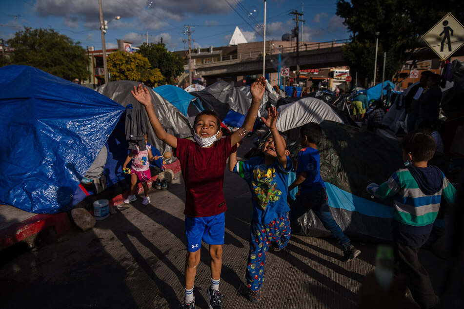 Hundreds of asylum seekers have set up tents near the port of entry in hopes of being able to seek asylum in the United States