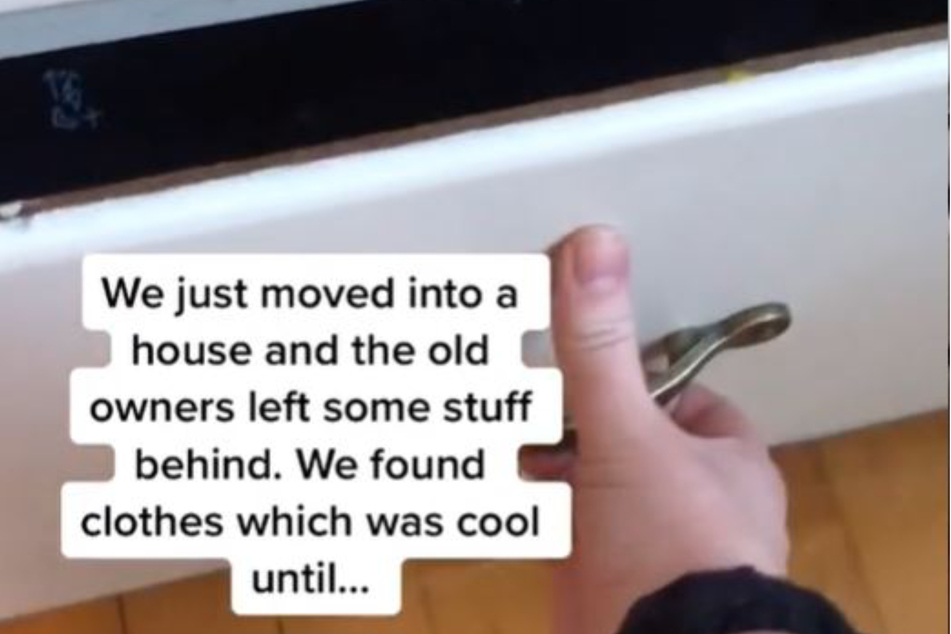 The new homeowners found some clothes, then a mysterious bag of tricks.