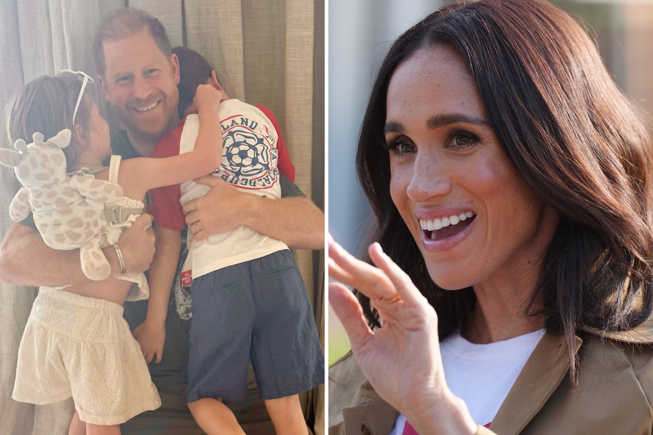 Meghan Markle (r.) gushed over Prince Harry as their family's "one and only" in a sweet Father's Day tribute.