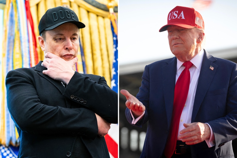 President Donald Trump (r.) has reportedly been privately taking credit for a damning news story about Elon Musk's (l.) alleged drug use.