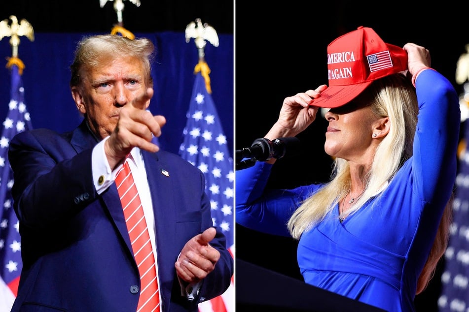 Congresswoman Marjorie Taylor Greene (r.) came out in defense of presidential candidate Donald Trump after he warned of a "bloodbath" in the US if he loses.