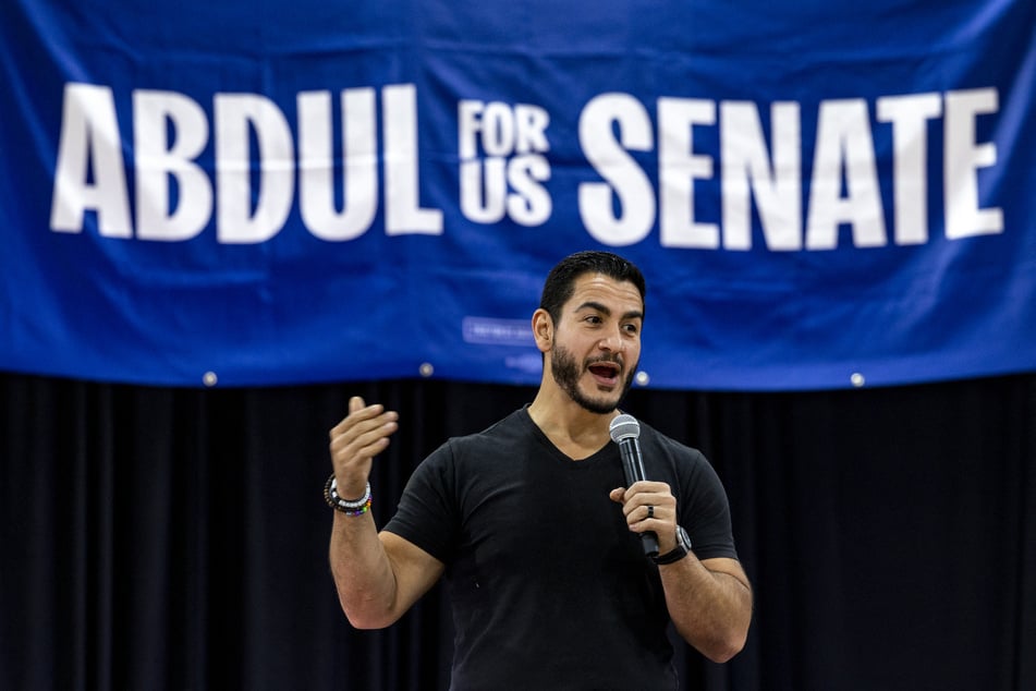 Michigan Democrat Abdul El-Sayed answers questions during a town hall event on September 3. He is narrowly ahead of his opponent, Republican ex-Congressman Mike Rogers.