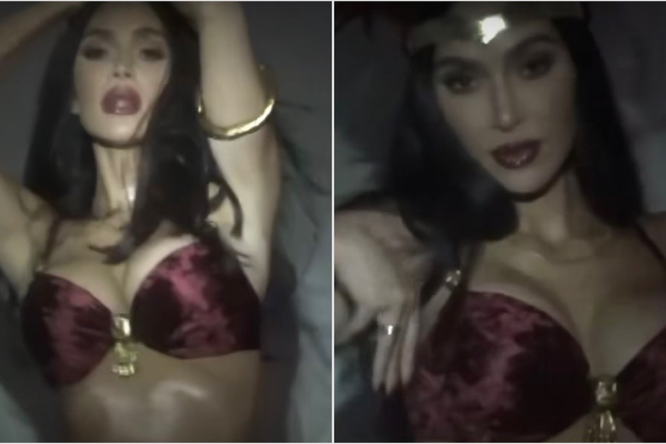 Kim Kardashian (pictured) paid tribute to Salma Hayek with her racy From Dusk till Dawn cosplay fit.