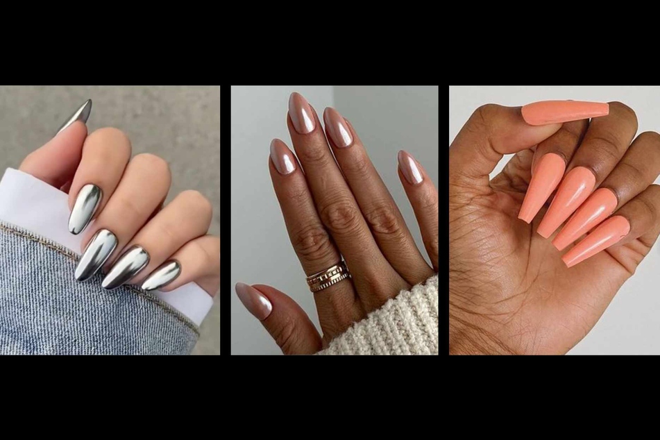 Chromes and frosty Y2K-inspired nail effects are supposed to be all over the place this year, and the same is true of Pantone's color of the year, the pink-ish orange Peach Fuzz!